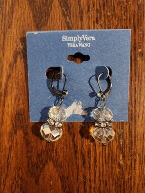 Simply Vera Vera Wang Silver-Tone Clear Crystal Drop Earrings